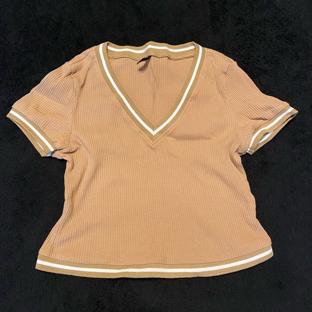 Tan Short Sleeve Top
